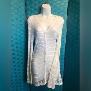 Vanity Delicate Button Cardigan Lace Trim White Women’s
Vintage Pre owned